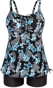 Hanna Nikole Tankini with Shorts Swimsuit Plus Size 2 Piece. Size 22W Floral - Picture 1 of 6