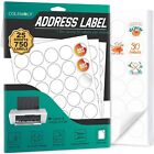 Address Labels 1-1/2? Round for Laser and Inkjet Printers - 25 Sheets, 30 Lab...