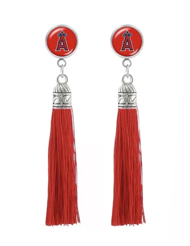 Angels Earrings, Tassel Dangle Earrings, Los Angeles Angels Jewelry Cover