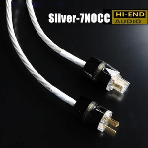 7NOCC Silver-Plated Audio Amplifier Hi-Fi Grade 5-Core Power Cable US/EU Plug - Picture 1 of 10