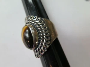 ANILLO JOYERÍA VINTAGE DE PLATA DE LEY 925 RARA TALLA 8 1/4" - Imagen 1 de 10