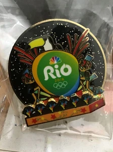 NBC 2016 OLYMPICS GAMES RIO DE JANEIRO BRAZIL CARNIVAL PRESS MEDIA PIN - Picture 1 of 3