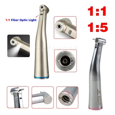 NSK Style Dental 1:1/1:5 Contra Angle Fiber Optic LED Low Speed Handpiece - Image 1 of 3