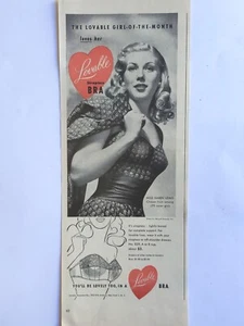 1948 vintage lovable bra print ad, The Lovable girl Karen Lewis - Picture 1 of 1