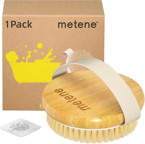 Dry Body Brush Exfoliator - Natural Bamboo, Soft & Stiff Bristles, Skin Scrubber - Picture 1 of 6