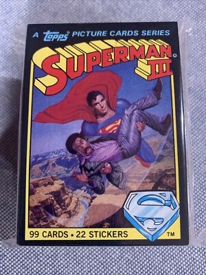 1983 Superman 3 III Complete Base Set 99 Trading Cards + 22 Stickers Topps Mint - Image 1 of 4