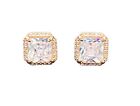 Kate spade Save The Date Pave Princess Cut Bling shiny Rose Gold Stud Earrings