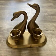 Vintage Brass Duck Candle Holder 6” / 5” High