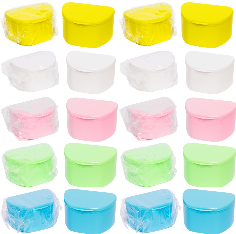 Estuches retenedores de dentaduras postizas soporte protector dental, contenedor de limpieza de viaje Foto 1 de 4