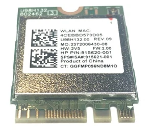 RTL8821CE 802.11AC 1X1 Wi-Fi+BT 4.2 Combo Adapter Card SPS 915621-001 Wire H1D0 - Picture 1 of 2