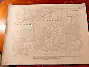 Original 1920 OS Map Sheet West Horsley East Horsley Clandon Downs King's Hill - Picture 1 of 1