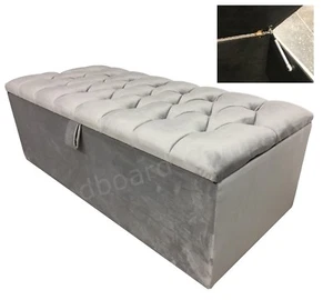 GROSSE WEICHE SAMTDIAMANT OSMANISCHE BOX AUFBEWAHRUNGSDECKE BOX VERSCHIEDENE FARBEN - Bild 1 von 8