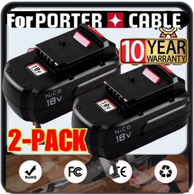 2Pack 18V 4.5Ah Replace Battery for Porter Cable PC18B 18-Volt Cordless Tools