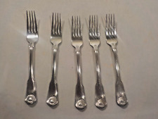 5 Pcs-TOWLE "London Shell" Dinner Forks Satin Handle Stainless Silverware 7-3/4"