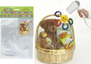 Jumbo Clear Gift Wrap 76cm Basket Shrink Wrap Cello Bag Christmas Party Favours - Picture 1 of 1