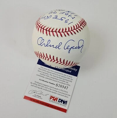 Orlando Cepeda SF Giants Signed ROMLB Stat Baseball AUTOGRAPH 6 Inscriptions PSA - Image 1 of 4