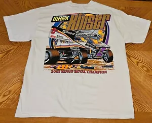 Mark Kinser T-Shirt Signed White Sprint Car 2001 Kings Royal Champion Size L - Picture 1 of 14