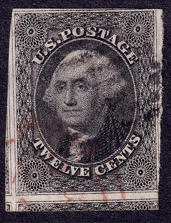 US Scott 17, 1851 Washington, 12c gris negro, BIEN USADO Foto 1 de 1