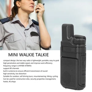`Walkie Talkie 80 Channels Uhf 400‑470Mhz Mini Two Way Radio For Security P - Photo 1/12