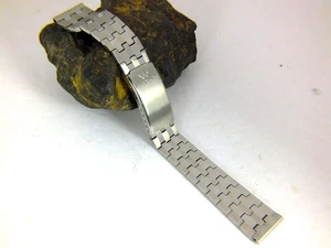 Cinturino orologio vintage in acciaio inox con fibbia WALTHAM - estremità piatte 17,5 mm - lunghezza 6 1/4 - Foto 1 di 10