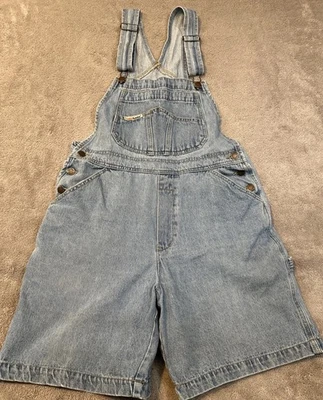 Vintage London London Denim Overalls Romper Shorts size large Blue Jeans - Image 1 of 4