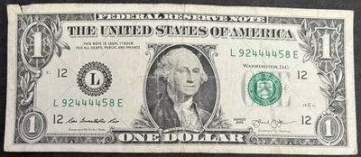 2013 San Francisco $1 Bill Quad Solid 4444’s Fancy Numbers Note - Image 1 of 2