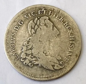 Hn Palermo Carlo Di borbone 1735 6 Tari Ag Gig #35b r345 - Picture 1 of 2