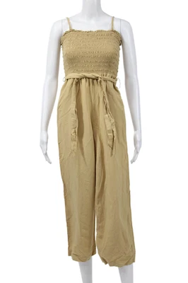 Macacão Intermix feminino sem mangas gola quadrada bege tamanho 4 - Imagem 1 de 4