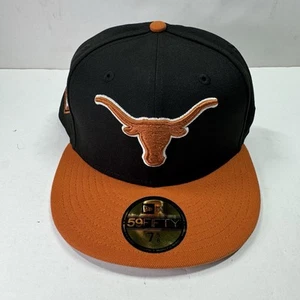 Texas Longhorns Baseball New Era Fitted Hat Size 7 5/8 Orange Black Fitted Hat - Picture 1 of 9