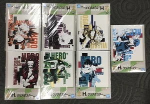 Rare Set of 7 My Hero Academia Japan Limited Clear Bandai Poster - Picture 1 of 14