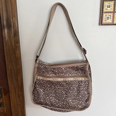 Lesportsac Shoulder Bag Tan Cheetah Animal Print USA - Image 1 of 4