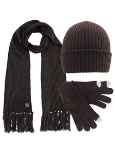 RIPPSTRICK HERREN 3 STÜCK MÜTZE SCHAL & SMS HANDSCHUHE SET - Bild 1 von 13