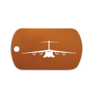 C-17 Globemaster III 前视图 GI 狗牌铝制钥匙扣定制雕刻 — 第 1/4 张图片