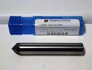 1/2 X 1/2 X 1/4 X 3 " Carbide Chamfer Mill Tialn Coated New Niagara Cutter - Picture 1 of 6