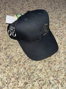 John Deere Hat Snap Back Black Deer Emblem Baseball Cap Men's - Picture 1 of 2