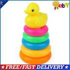 Early Educational Rainbow Tower Stack Circle Duck Ring Puzzle Pyramid (A)