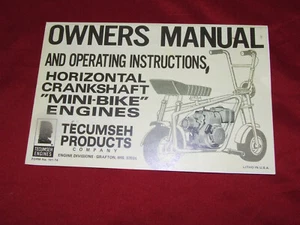 Vintage TECUMSEH VINTAGE MINIBIKE GO KART ENGINE MANUAL 4 PAGES - Picture 1 of 3