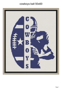 Cowboys ball blanket pattern, 50x60", written and graph included - Picture 1 of 1