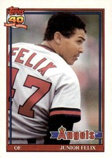1991 Topps Traded #40T Junior Felix Pack Version (gray back) - California Angels