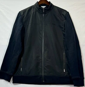 Calvin Klein Body Slim Fit Full Zip Up Light Jacket Men's Sz Large Black NICE - Picture 1 of 10