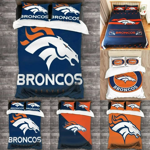 Denver Broncos Bedding Set 3PCS Duvet Cover Quilt Cover Pillowcases Fan's Gift Cover
