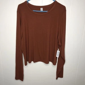 Old Navy Ultralite Go-Dr Top Women's Size 3X Ribbed Cropped Long Sleeves NWT - Picture 1 of 8