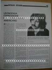RINGO STARR batterista ex Beatles: ARTICOLO E FOTO DA RIVISTA MUSICALE ANNO 1976