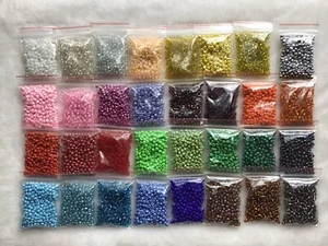 Großhandel Großpackung Riesiges Set 800g Größe 6/0 kleine Glasperlen 32 TOLLE FARBEN 😍👌🏻 - Bild 1 von 7