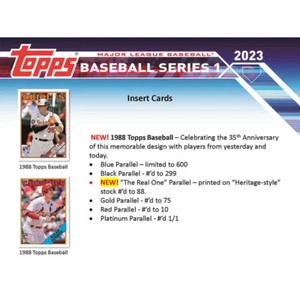 COMPLETE 2023 TOPPS 1988 INSERT SET 100 CARDS TROUT RODRIGUEZ WITT HARRIS +++ - Picture 1 of 1