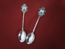Vintage 800 Silver Italy Demitasse Souvenir Spoon "Milano". Lot of 2 Pieces. 