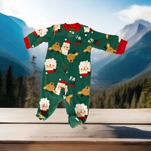CARTER'S CHRISTMAS SANTA Reindeer FOOTED SLEEPER PAJAMAS Size 3 Months Zip Front - Picture 1 of 13