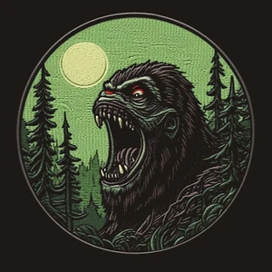 Parche rugiente Bigfoot aplique de hierro mito leyenda críptico insignia bosque aterrador - Imagen 1 de 12