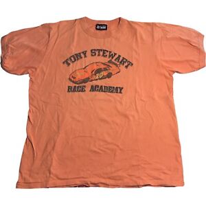 Vintage Tony Stewart Race Academy Tee T-Shirt Mens XL Orange Chase Tag Nascar