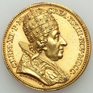 Vatican - 1700 Clement XI - Gilt Bronze "End of the Holy Year" Holy Door Medal! - Picture 1 of 2